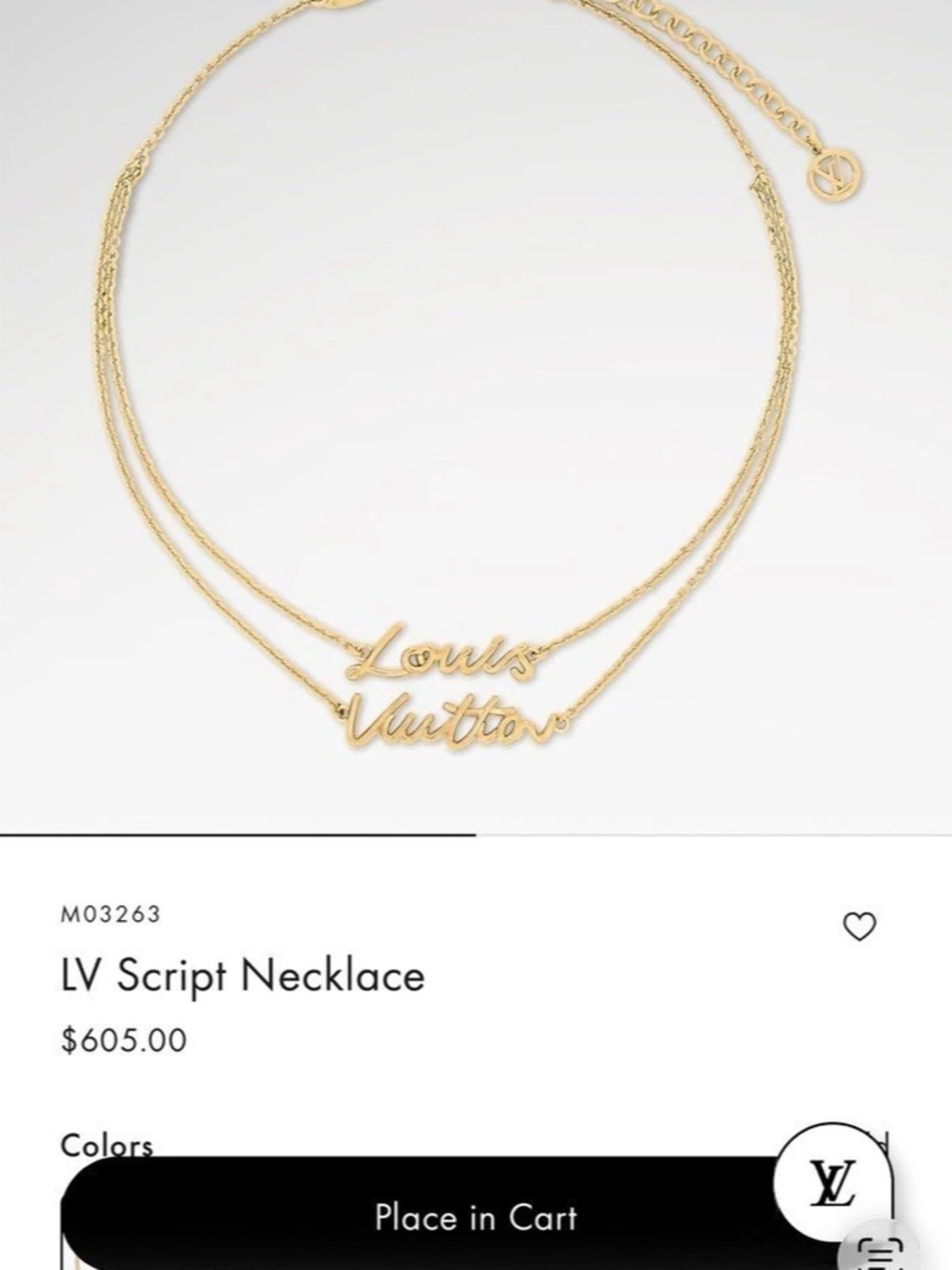 Luxury Script Necklace Gold